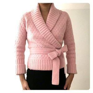 Ted Baker pink super warm wool cashmere cardigan