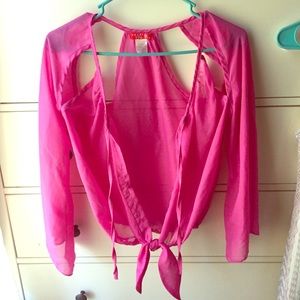 Fuchsia Sheer Blouse