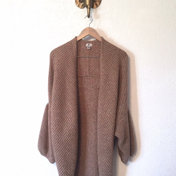 Worthington Sweaters - Tan & Gold Slouchy Cardigan