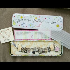 Brighton 'power of pink' charm bracelet/watch