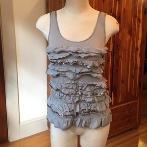 J. Crew Ruffled Tank w/ sequins