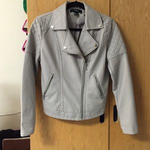 Beige leather jacket
