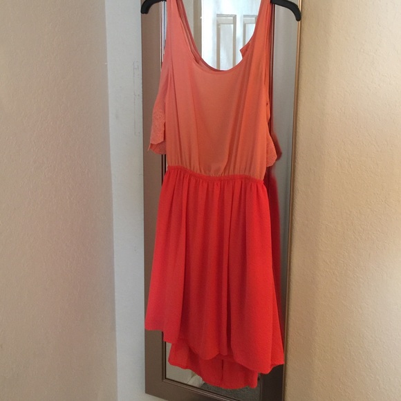 Coral two toned dress