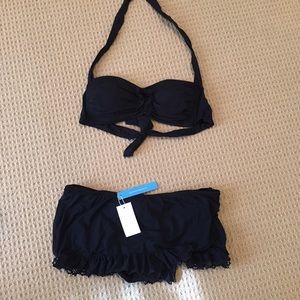 New padded bikini w skirt bottoms