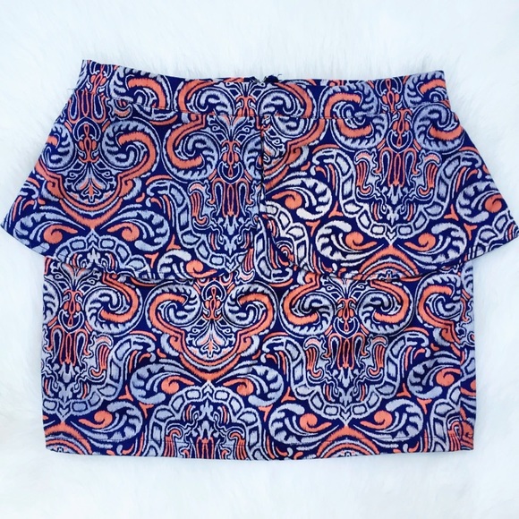 NEW🚩Damask Print Peplum Skirt