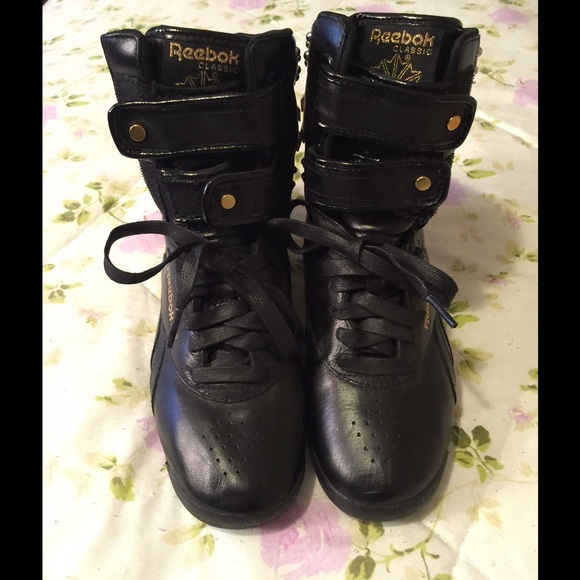 Studded Reebok high tops.  brand new condition