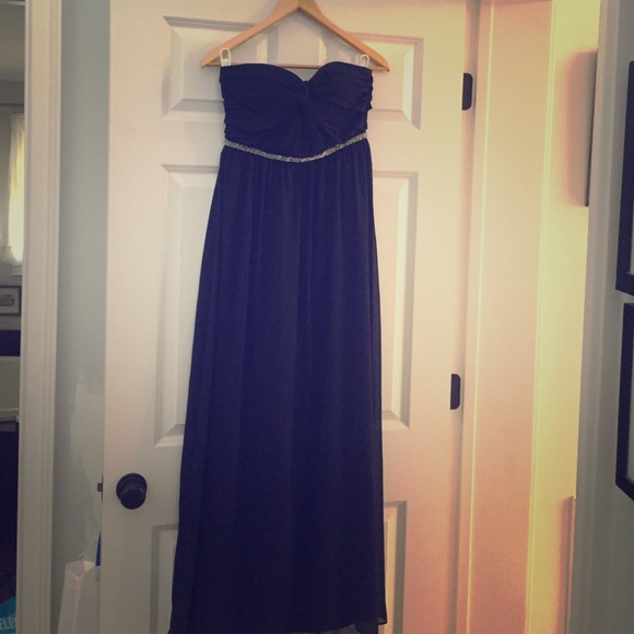 Navy blue evening dress - Picture 1 of 2