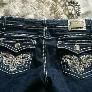 Jeweled and distressed 12 K jeans