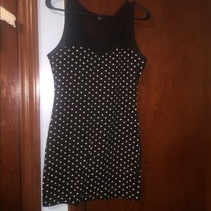 Black and white polka dot dress