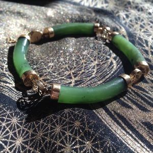 Vintage 14K Gold & Jade Bracelet