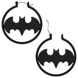 DC Comics Batman Hoop Earrings - Black