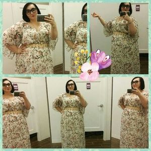 Lane Bryant Flutter Sleeve Maxi Dress