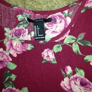 Floral maroon crop top