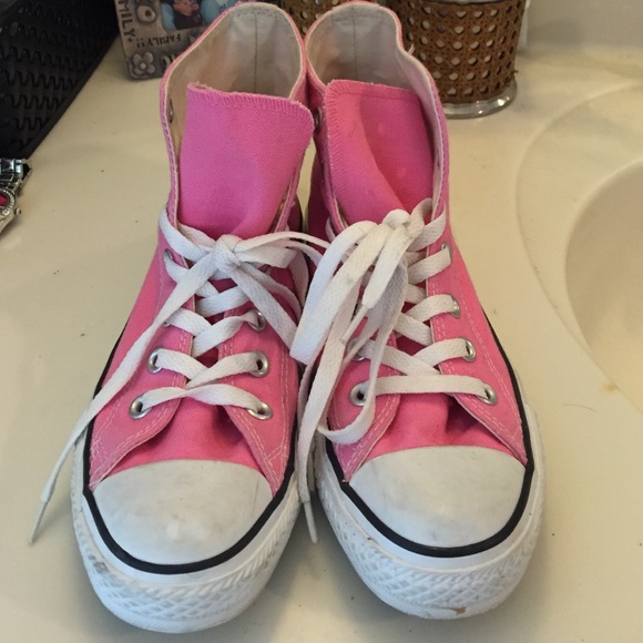 Pink hightop Converse