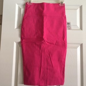 Hot pink pencil stretch skirt