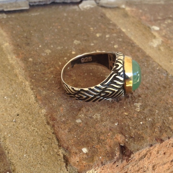NATURAL GREEN ONYX RING - Picture 3 of 4