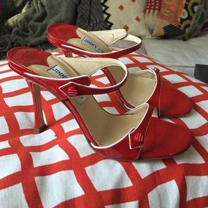 Candy apple red Jimmy Choo heels 36