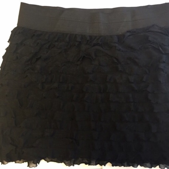 Free people black ruffle  mini skirt