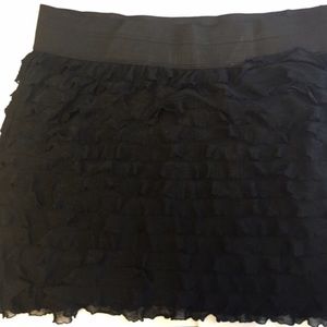 Free people black ruffle  mini skirt