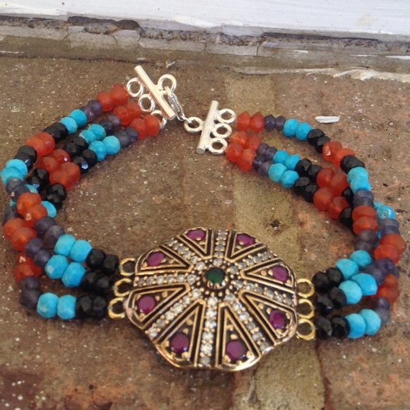 NATURAL RUBY EMERALD TOPAZ BRACELETS