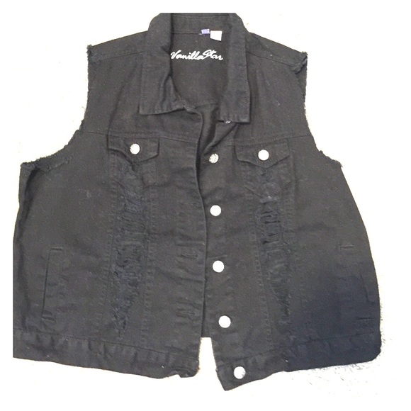 Black jean vest