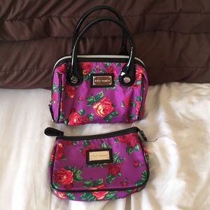 Betsey Johnson purple with red roses small bags