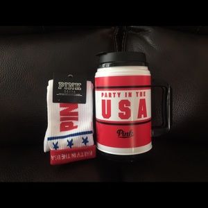 NWT PINK Victoria's Secret mug and socks