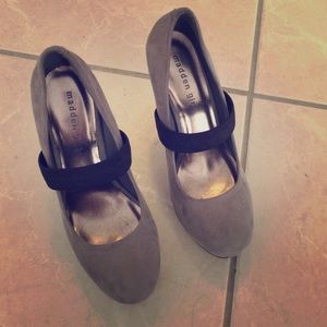Grey and black suede madden girl heels