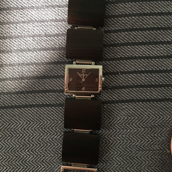 Wooden link Fossil Watch