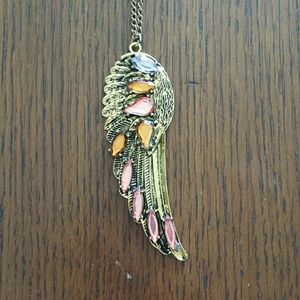 SALE-Wing Necklace with Stones