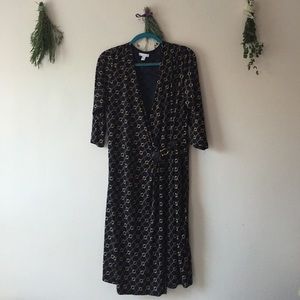 Dark blue & gold nautical print dress