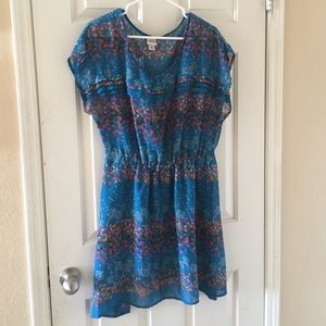 Sheer Blue green dress with flower design