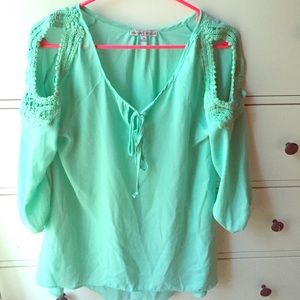 Tiffany Open Shoulder Chiffon Tunic