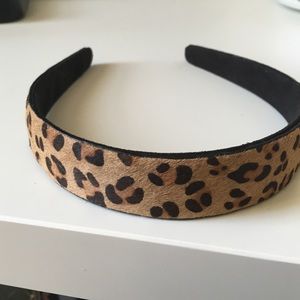 Faux calf hair cheetah print headband