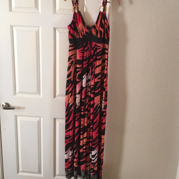 Orange zebra print maxi