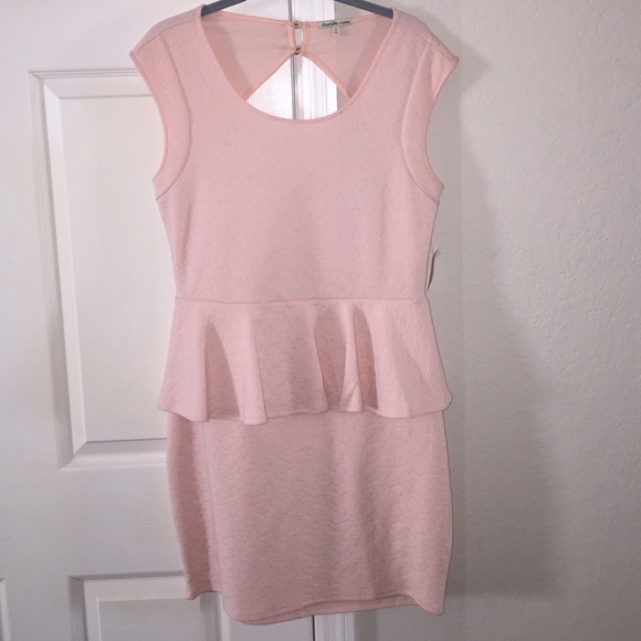 Pink peplum dress