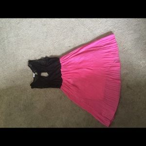 Pink and black dress