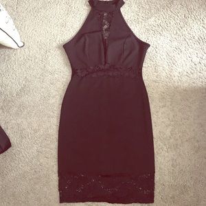 Lace detailed midi dress