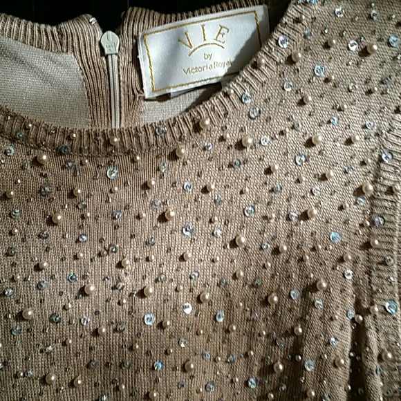 Vintage VIE by Victoria Royal  Beaded Sweater L - Picture 4 of 4