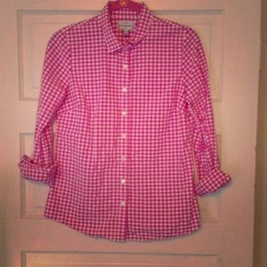 J.Crew pink Gingham blouse