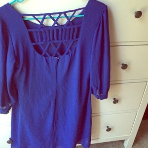 Royal Blue Strappy Back Tunic Dress
