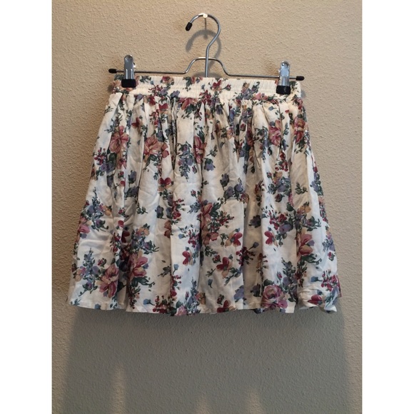White floral skater skirt