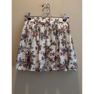 White floral skater skirt