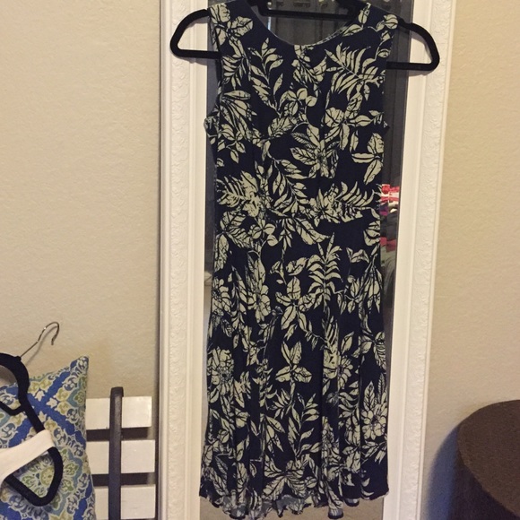 Navy & white floral dress