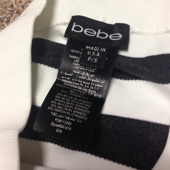 Bebe black and white stripe tube bodycon - Picture 2 of 4