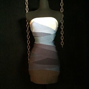 Chalene Johnson's Herve Leger blue ombre dress