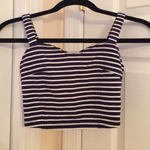 Navy and white crop top
