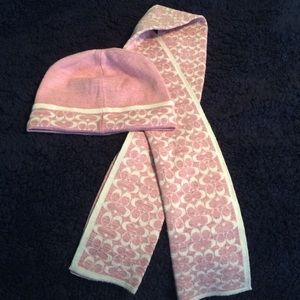 Coach matching hat and scarf set