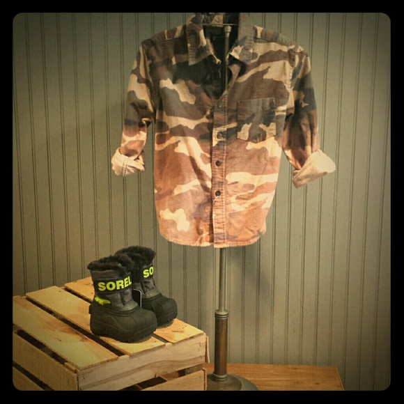 Kid's Upcycled Dip Dyed Camo Shirt