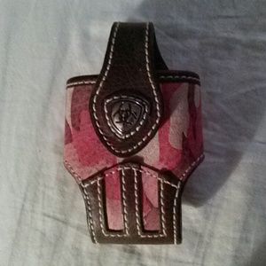 Leather cell phone holder